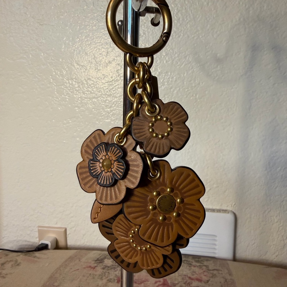 Coach Tea Rose bag charm